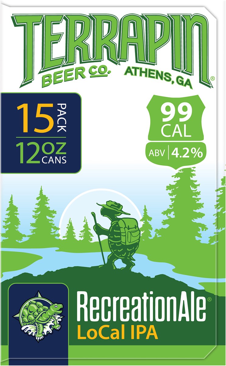 slide 4 of 9, Terrapin RecreationAle LoCal IPA Craft Beer, 4.2% ABV, 15 pack, 12-oz beer cans, 12 fl oz