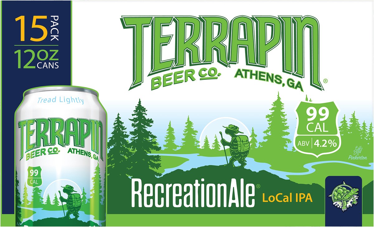 slide 9 of 9, Terrapin RecreationAle LoCal IPA Craft Beer, 4.2% ABV, 15 pack, 12-oz beer cans, 12 fl oz