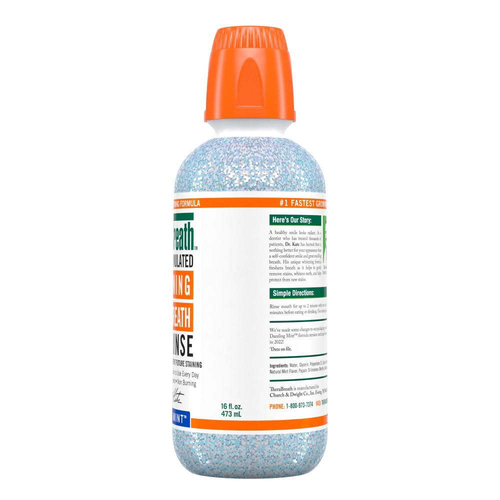 slide 3 of 4, TheraBreath Therabrth Rinse Whitening, 1 ct