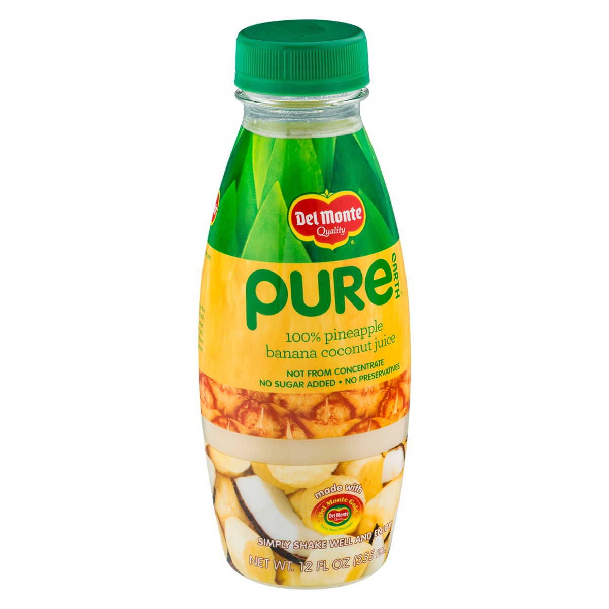 slide 2 of 9, Del Monte Pure Earth Pineapple Banana Coconut 100% Juice 12 fl oz, 12 fl oz