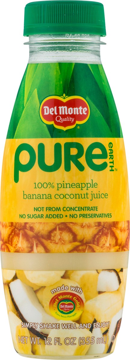 slide 6 of 9, Del Monte Pure Earth Pineapple Banana Coconut 100% Juice 12 fl oz, 12 fl oz