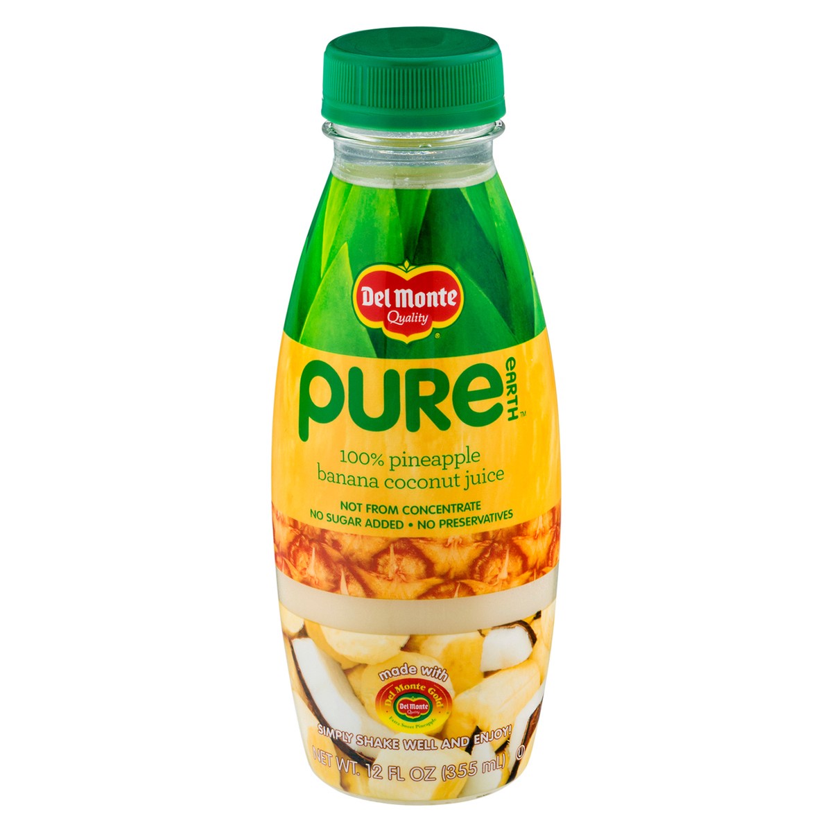 slide 1 of 9, Del Monte Pure Earth Pineapple Banana Coconut 100% Juice 12 fl oz, 12 fl oz