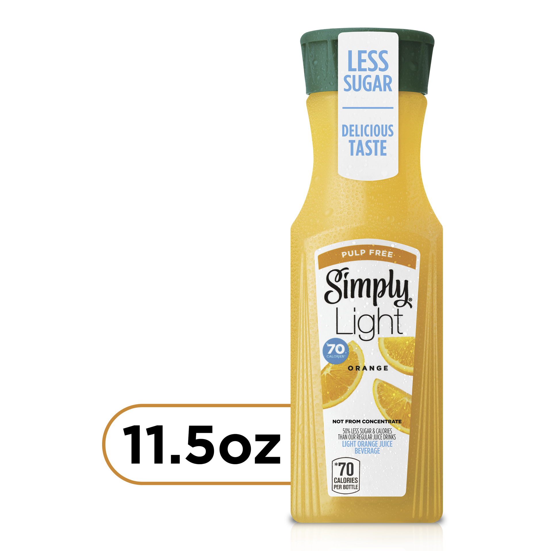 slide 1 of 4, Simply Light Orange Pulp Free Orange Juice, Non-GMO, 11.5 fl oz, 11.5 fl oz
