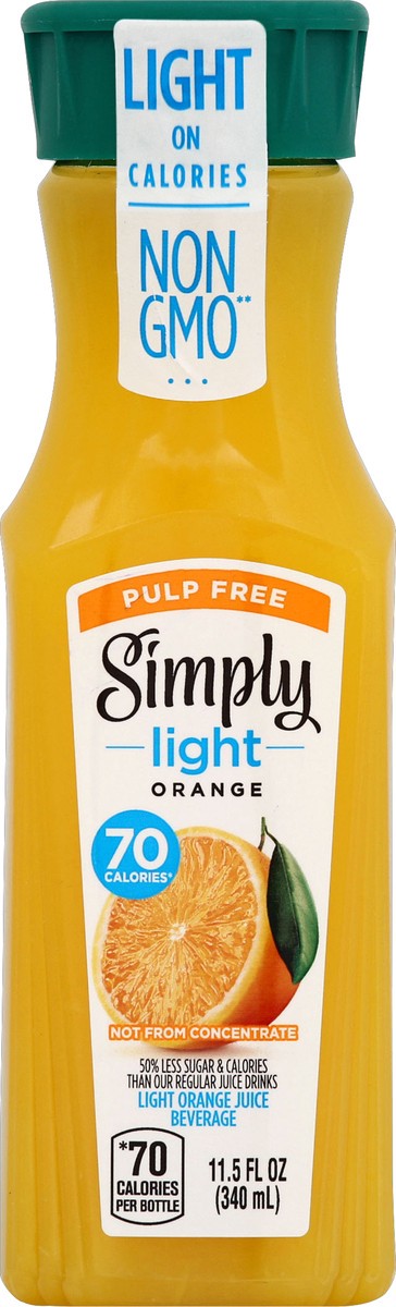 slide 4 of 4, Simply Light Orange Pulp Free Orange Juice, Non-GMO, 11.5 fl oz, 11.5 fl oz