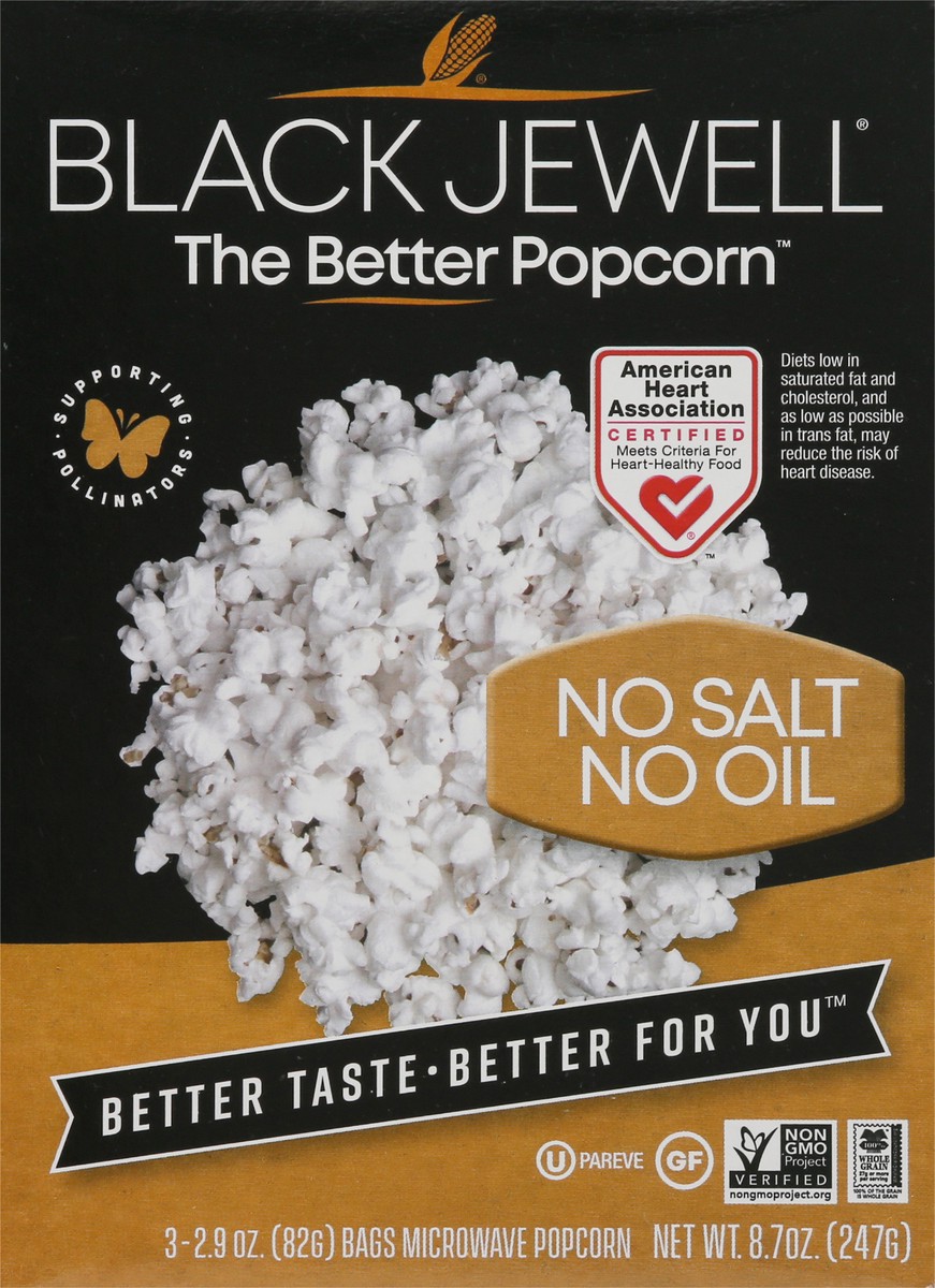 slide 15 of 15, Black Jewel No Salt No Oil Microwave Popcorn 3 - 2.9 oz Bags, 3 ct