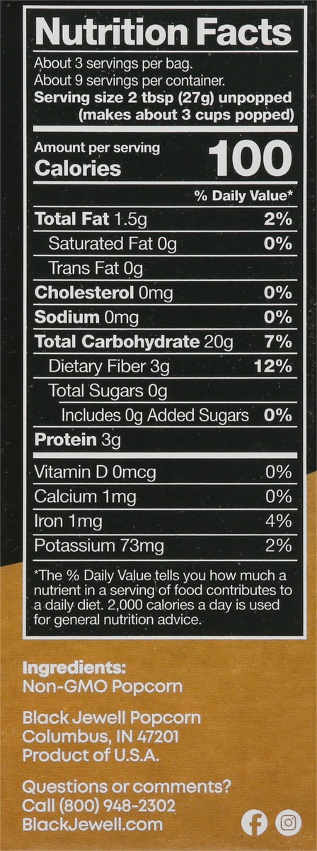 slide 6 of 15, Black Jewel No Salt No Oil Microwave Popcorn 3 - 2.9 oz Bags, 3 ct