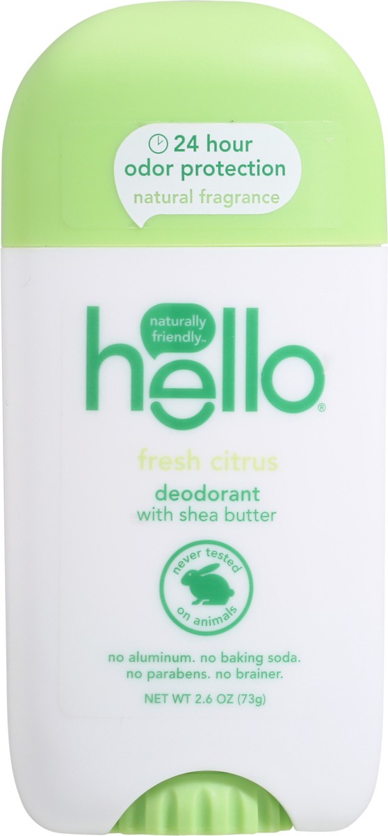 slide 6 of 9, Hello Fresh Citrus Deodorant with Shea Butter, 2.6 oz