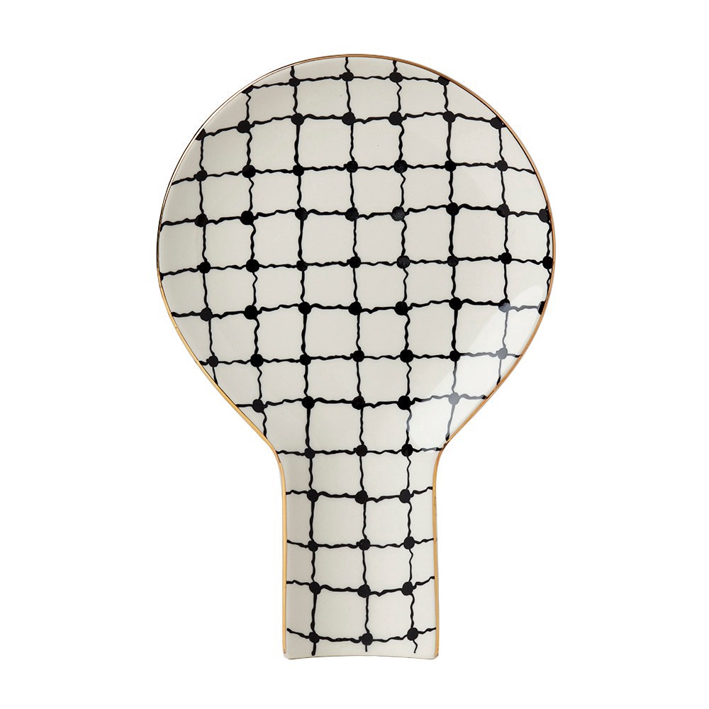 slide 2 of 2, Tabletops Gallery Stoneware Spoon Rest - Grid, 1 ct