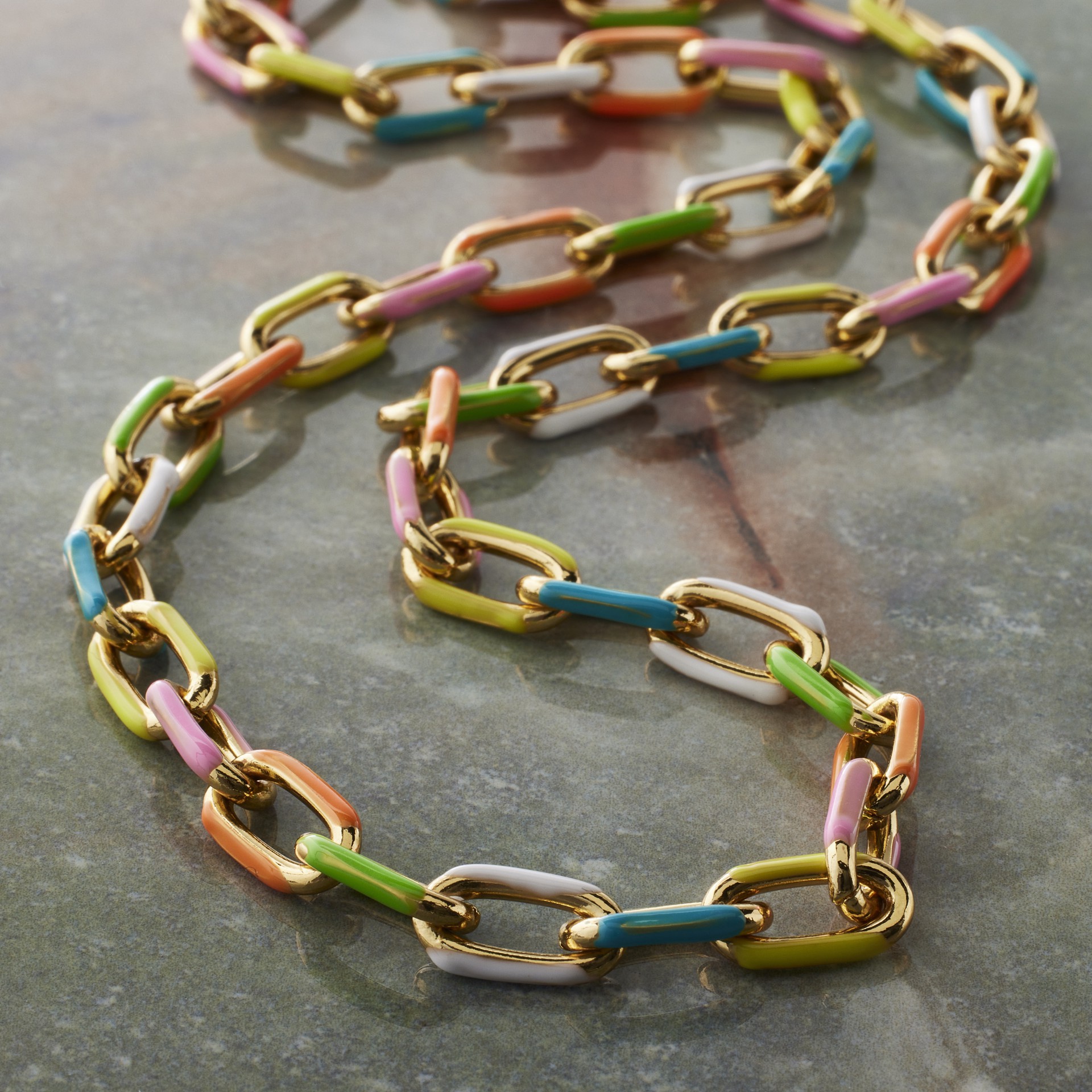 slide 2 of 3, 18" Gold Enamel Clip Chain By Bead Landing, 18 in