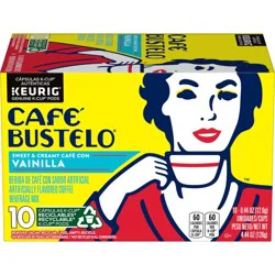 Café Bustelo Café con Vainilla Coffee, Flavored Coffee Beverage Mix, Keurig K-Cup Pods, 10 count box