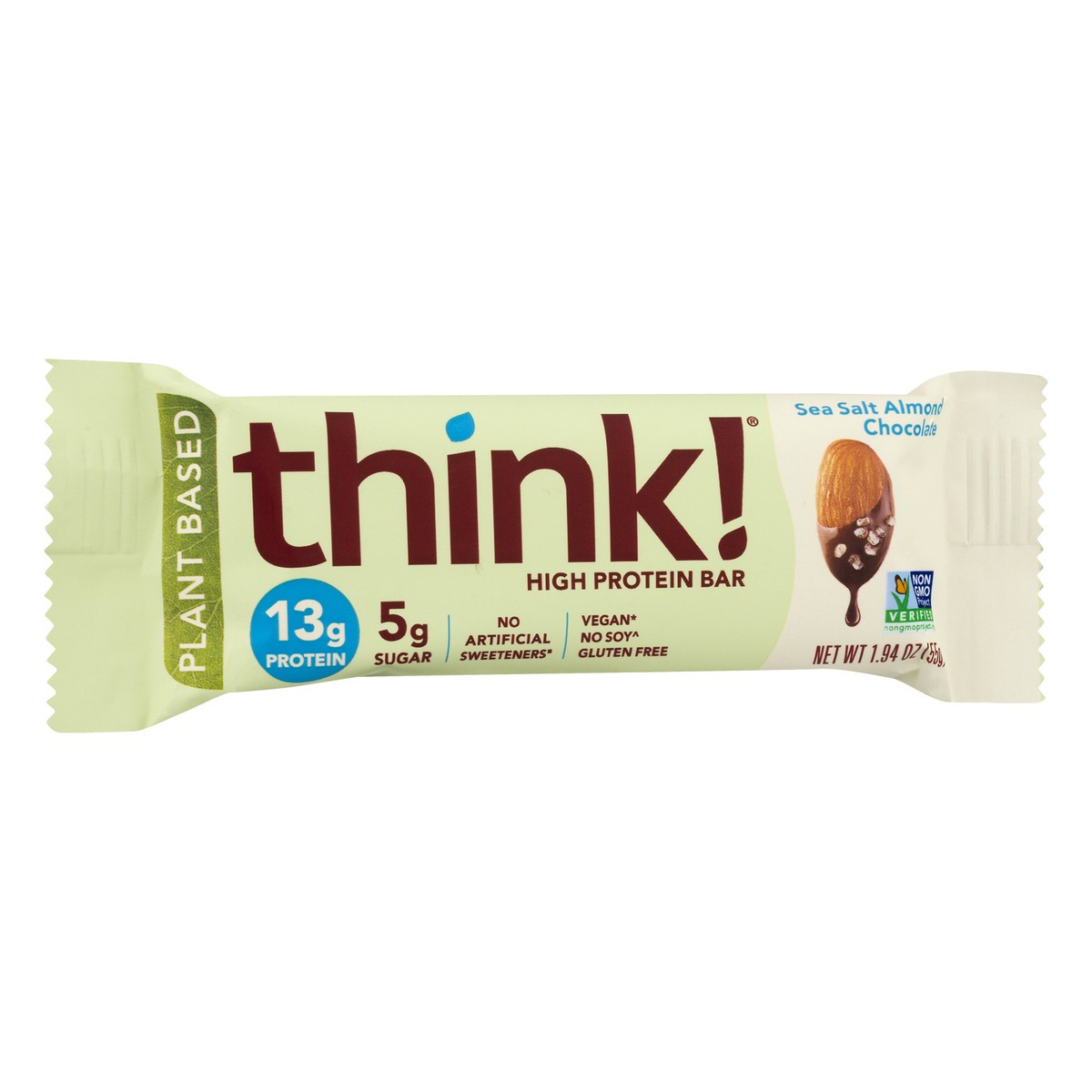 slide 13 of 13, think! Think Choc Almond High Protein Bar, 1.94 oz