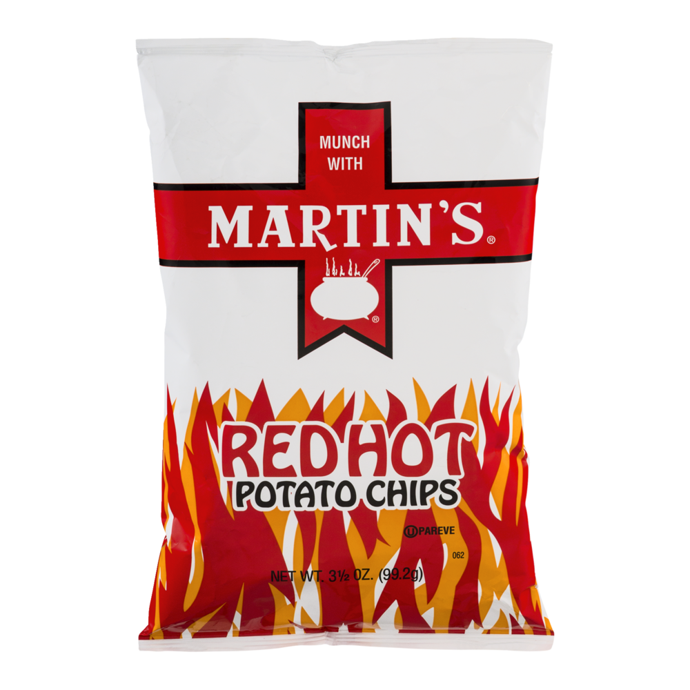 slide 1 of 1, Martin's Red Hot Potato Chips, 3.5 oz