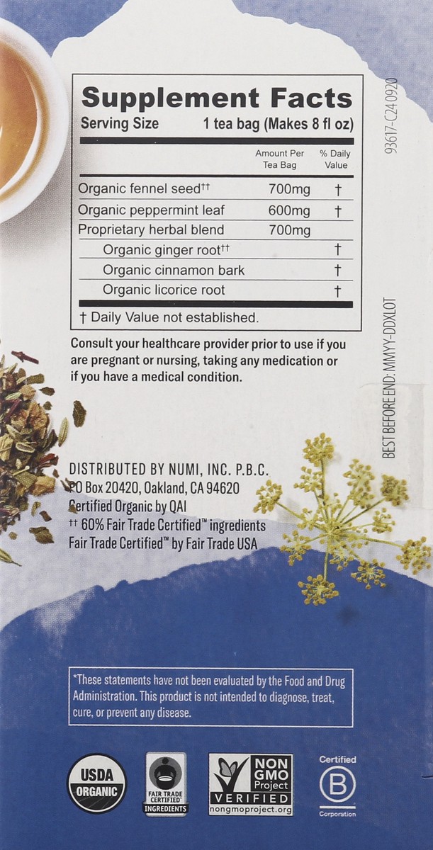 slide 13 of 13, Numi Bags Organic Congest Away Herbal Tea 16 ea, 16 ct