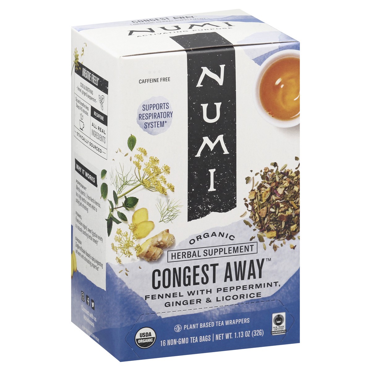 slide 6 of 13, Numi Bags Organic Congest Away Herbal Tea 16 ea, 16 ct