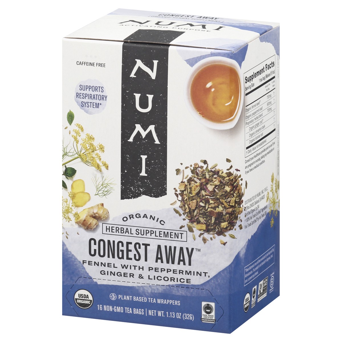 slide 7 of 13, Numi Bags Organic Congest Away Herbal Tea 16 ea, 16 ct