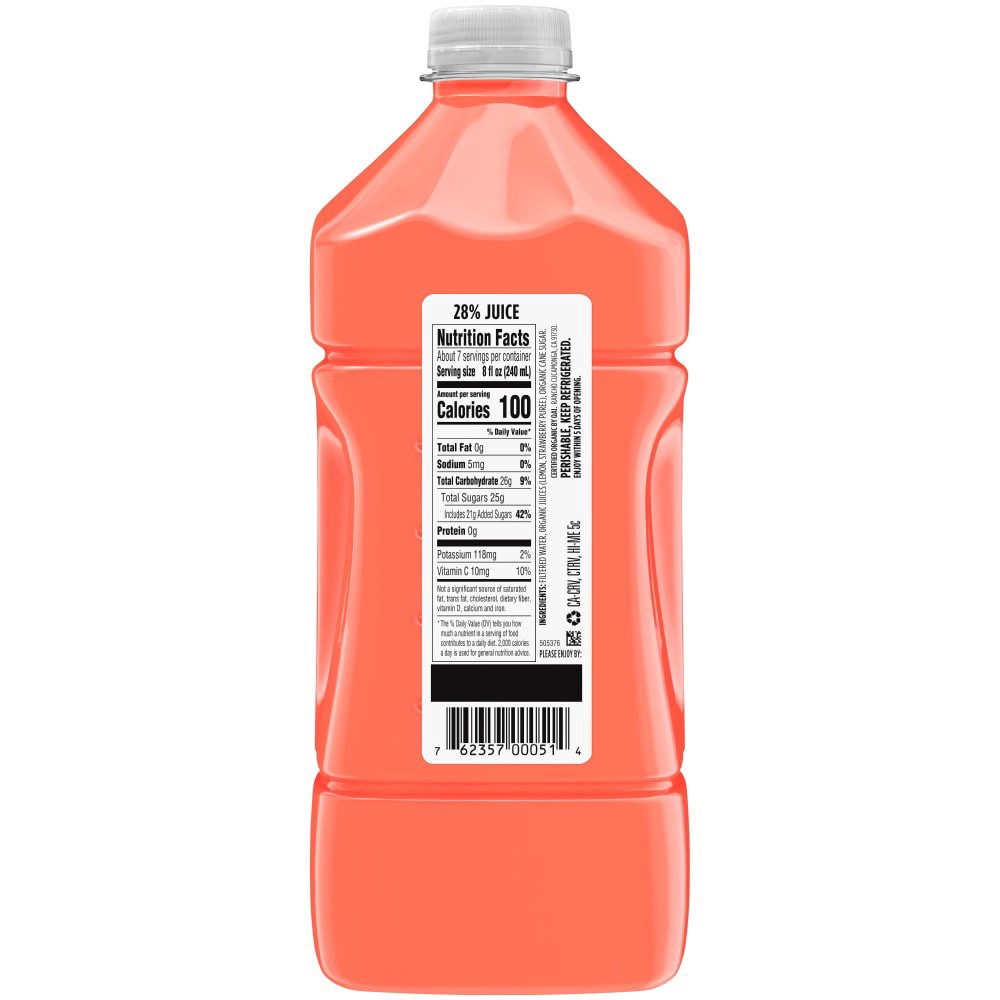 slide 2 of 2, Cold-Pressed Organic Strawberry Lemonade Juice- 59 fl oz, 59 fl oz