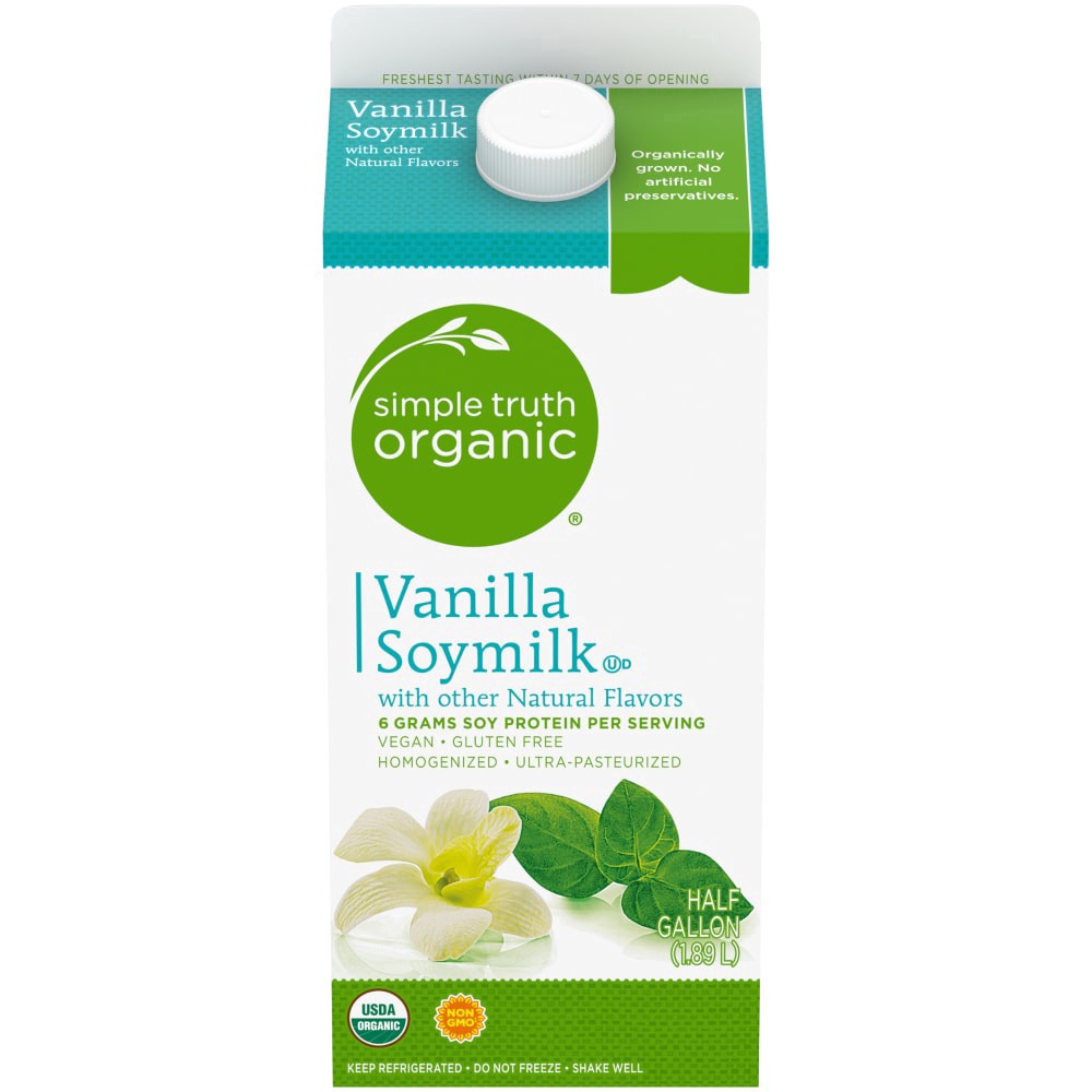 slide 3 of 3, Simple Truth Organic Vanilla Soymilk 0.5 gl, 1/2 gal