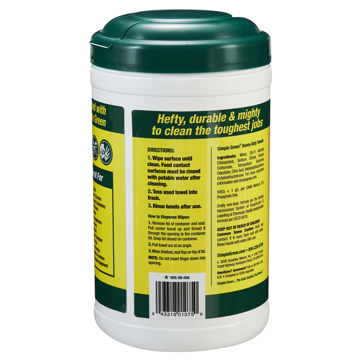 slide 23 of 29, Simple Green Heavy Duty Wipes Part number 25843, 75 ct