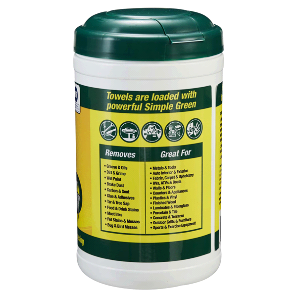 slide 16 of 29, Simple Green Heavy Duty Wipes Part number 25843, 75 ct