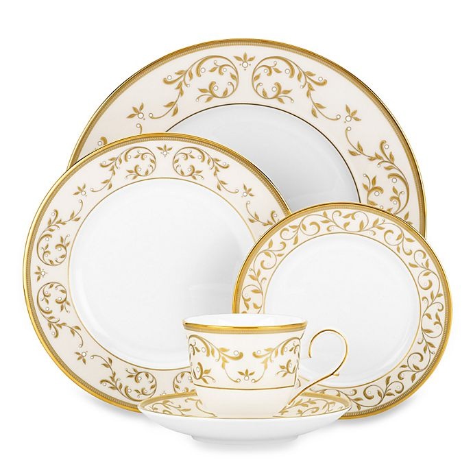 slide 1 of 1, Lenox Opal Innocence Gold Place Setting, 5 ct