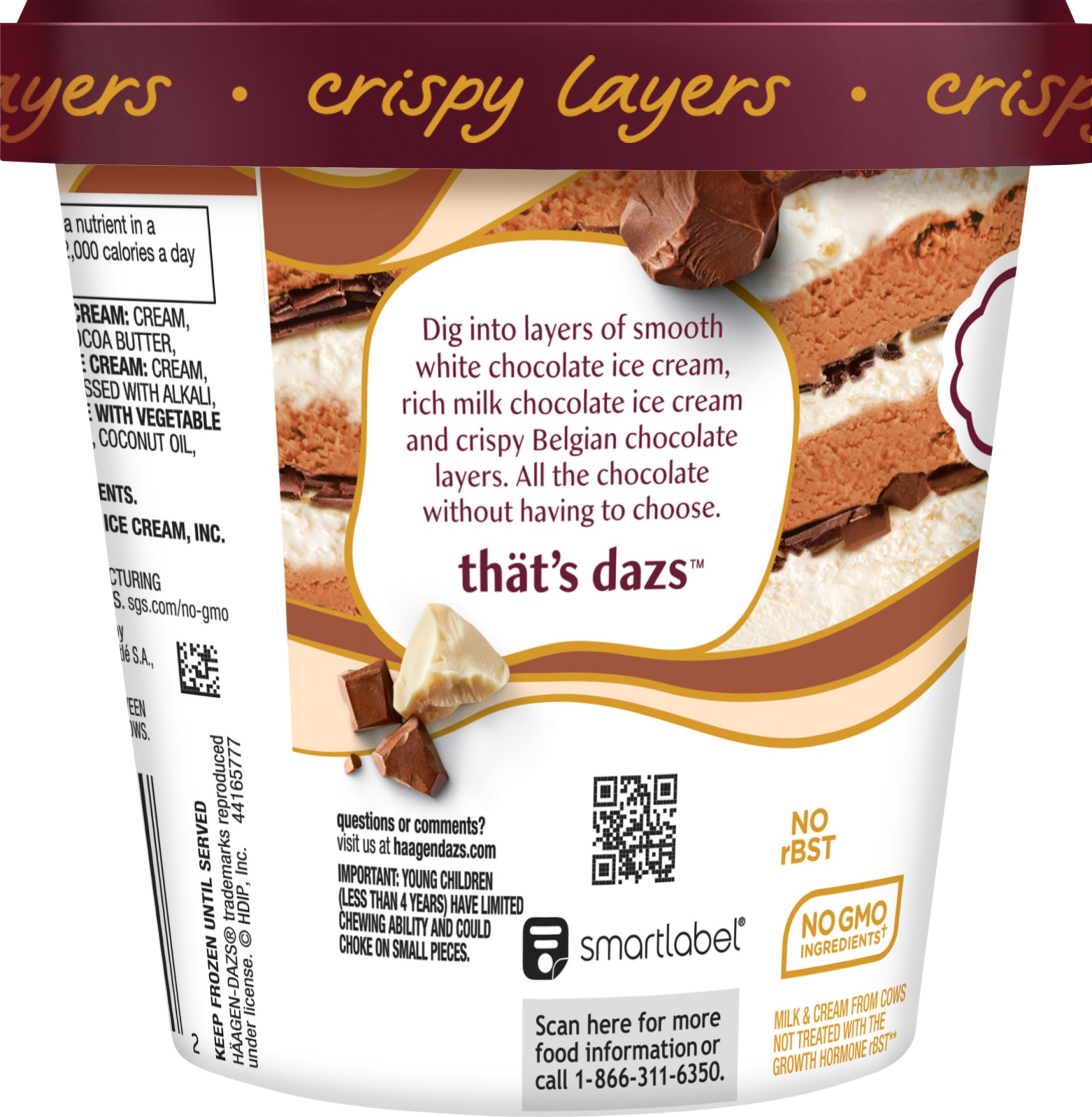 slide 5 of 7, Häagen-Dazs Trio Crispy Layers Triple Chocolate Ice Cream, 14 fl oz