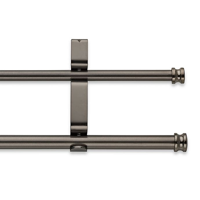 slide 1 of 1, Cambria Classic Complete 48 to Adjustable Double Curtain Rod - Graphite, 88 in