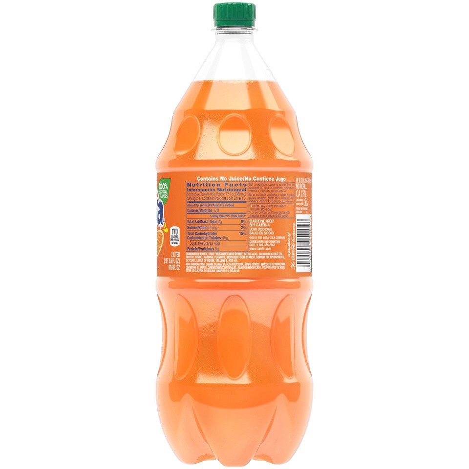 slide 4 of 5, Fanta Soda Pop Orange Flavored- 2 liter, 2 liter