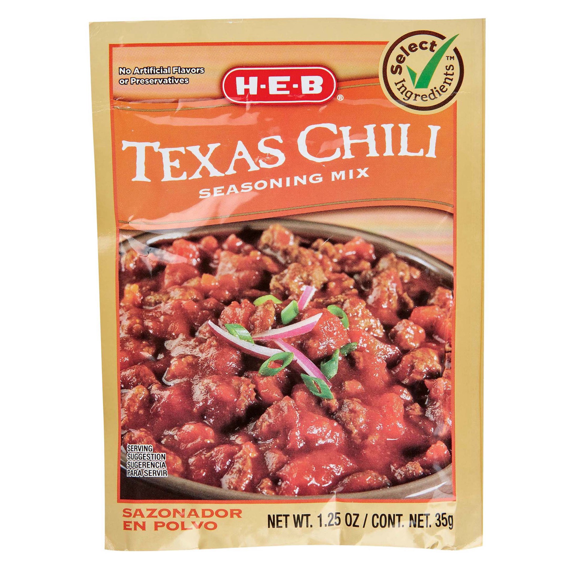 slide 1 of 1, H-E-B Texas Chili Seasoning Mix, 1.25 oz
