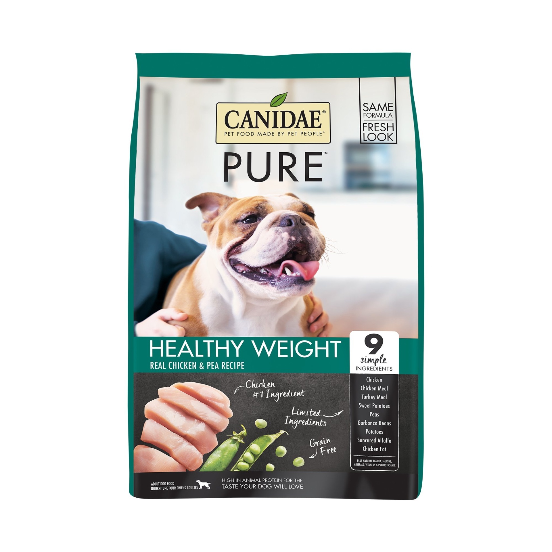slide 1 of 1, CANIDAE Grain Free Pure Resolve Weight ManaGement Dog Dry Formula with Chicken, 4 lb