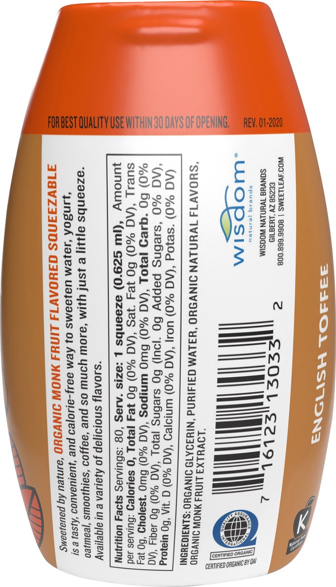 slide 5 of 5, SweetLeaf Org English Toffee Mnkfruit,