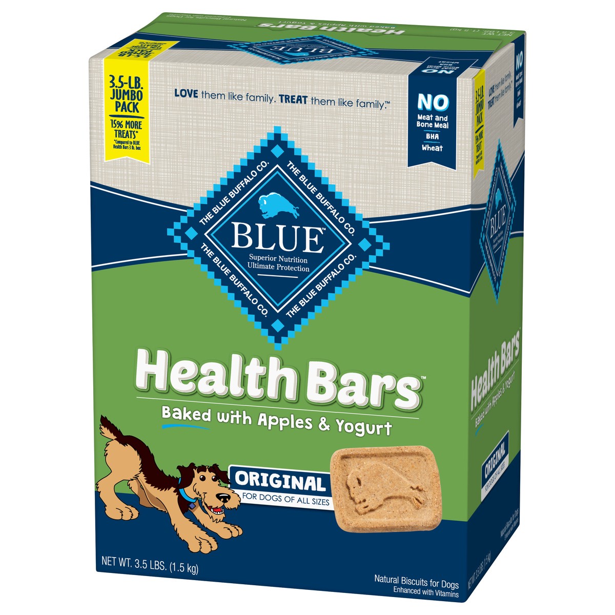 slide 3 of 9, Blue Buffalo Health Bars Natural Crunchy Dog Treats Biscuits, Apple & Yogurt 56-oz box, 56 oz