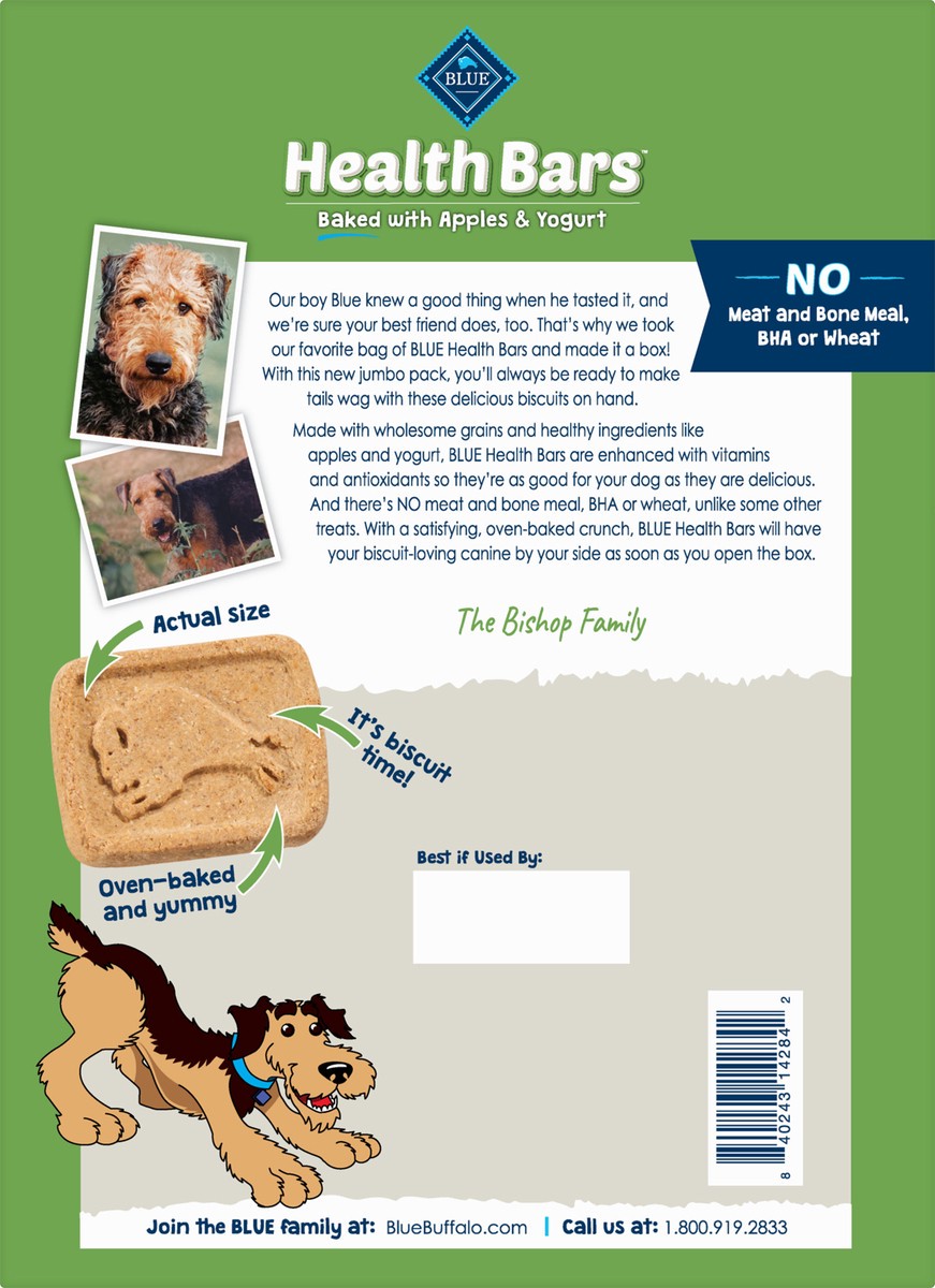 slide 5 of 9, Blue Buffalo Health Bars Natural Crunchy Dog Treats Biscuits, Apple & Yogurt 56-oz box, 56 oz