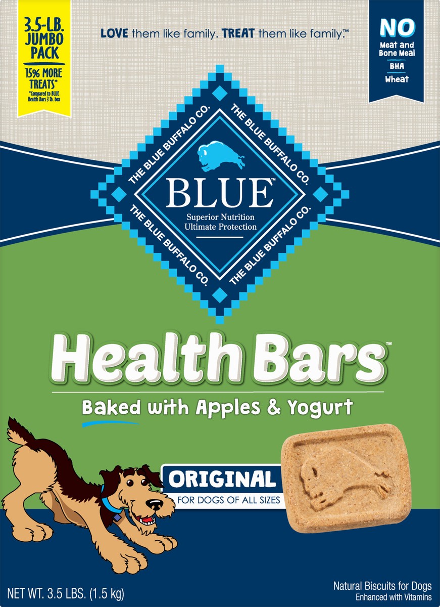 slide 6 of 9, Blue Buffalo Health Bars Natural Crunchy Dog Treats Biscuits, Apple & Yogurt 56-oz box, 56 oz