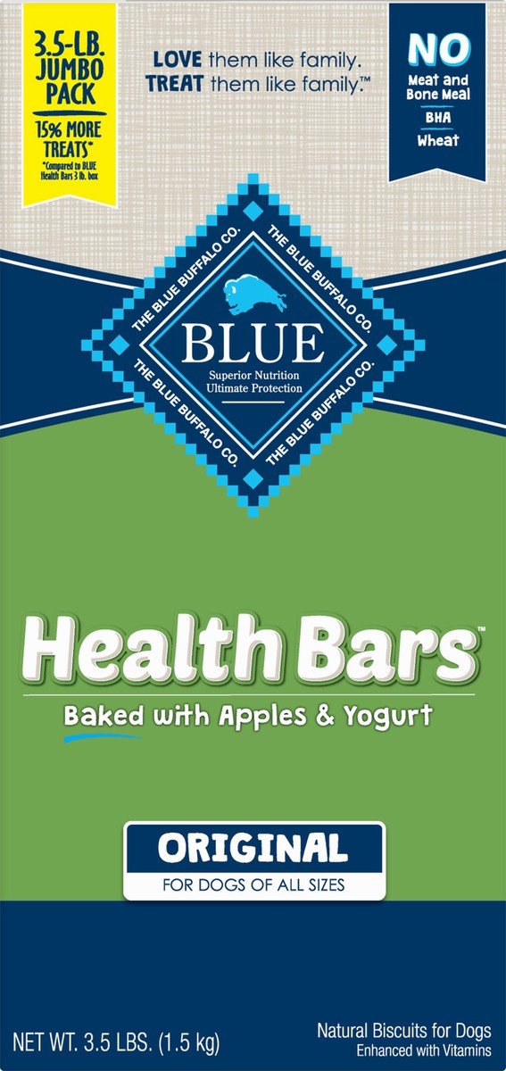 slide 8 of 9, Blue Buffalo Health Bars Natural Crunchy Dog Treats Biscuits, Apple & Yogurt 56-oz box, 56 oz