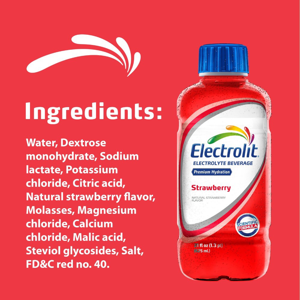 slide 5 of 5, Electrolit Strawberry Premium Hydration Electrolyte Beverage - 21 fl oz, 21 fl oz