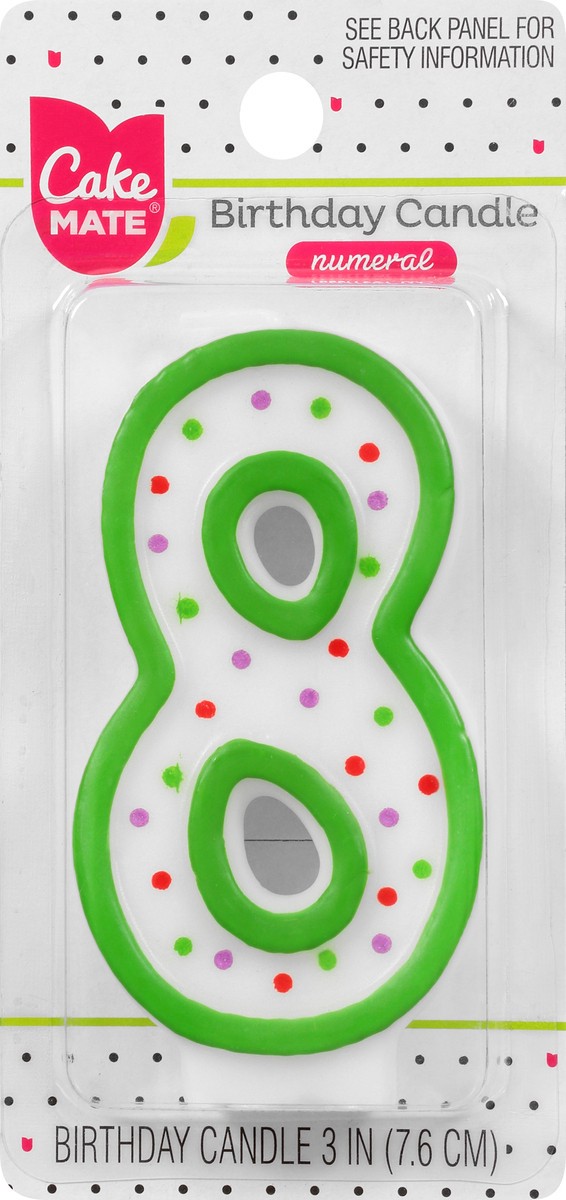 slide 3 of 9, Cake Mate 3 Inch 8 Numeral Birthday Candle 1 ea, 1 ea