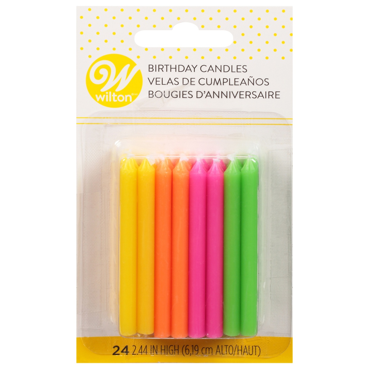 slide 1 of 1, Wilton Neon Birthday Candles 24Ct, 1 oz