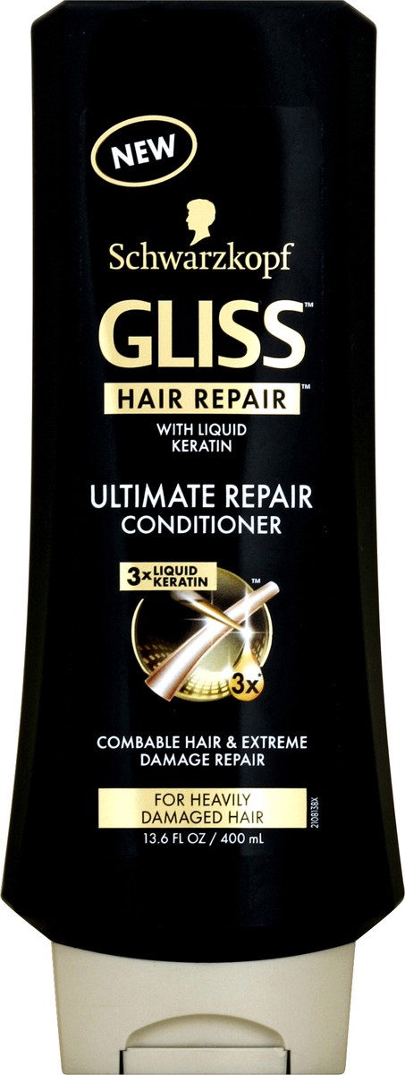 slide 2 of 2, Schwarzkopf Gliss Hair Repair Combable Hair & Extreme Damage Repair Ultimate Repair Conditioner, 13.6 fl oz