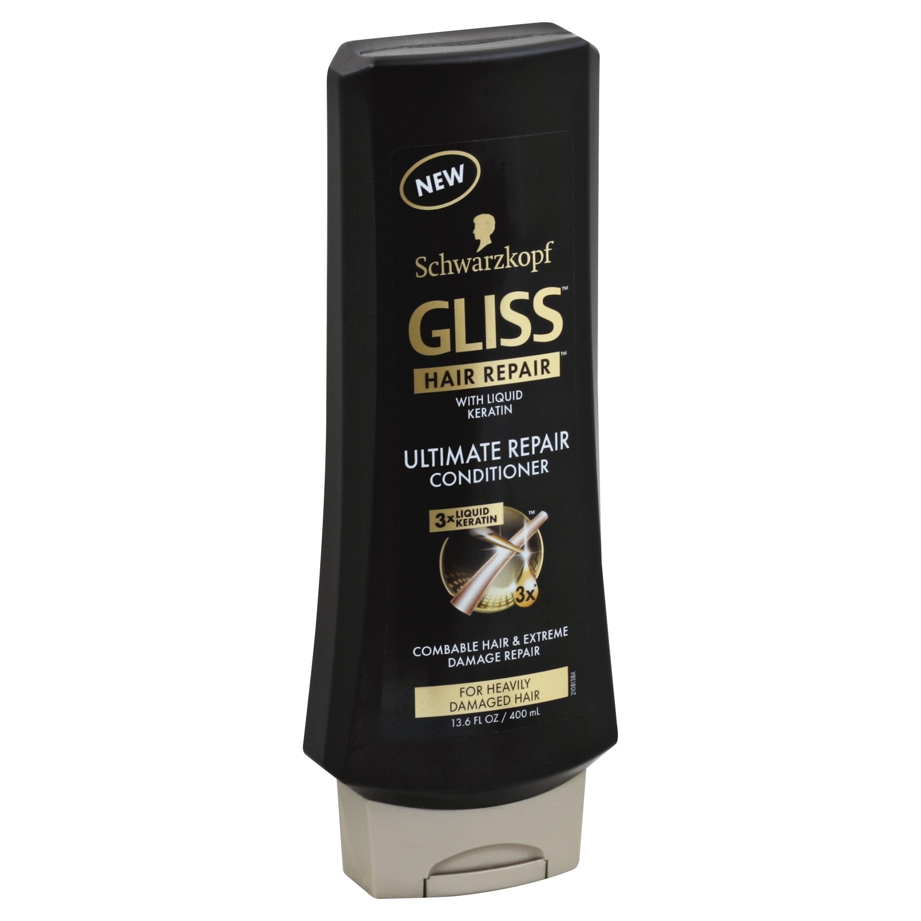 slide 1 of 2, Schwarzkopf Gliss Hair Repair Combable Hair & Extreme Damage Repair Ultimate Repair Conditioner, 13.6 fl oz