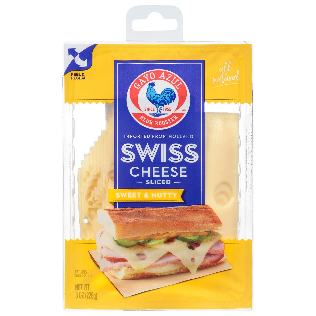 slide 1 of 14, Gayo Azul Swiss Sliced Cheese 8 oz, 8 oz