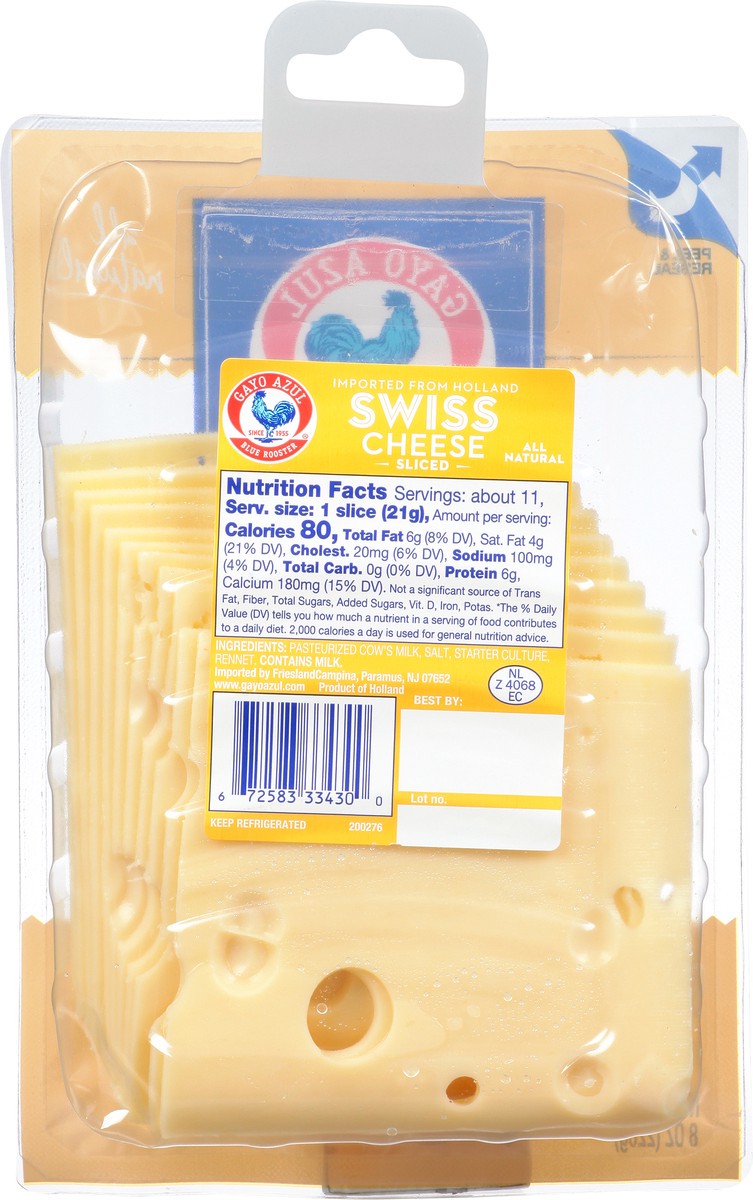 slide 9 of 14, Gayo Azul Swiss Sliced Cheese 8 oz, 8 oz