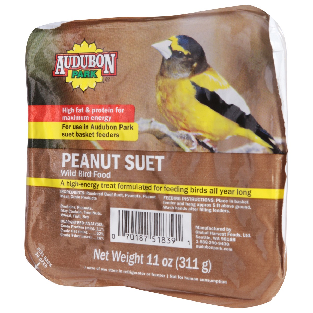 slide 2 of 9, Audubon Park Wild Bird Food, Peanut Suet, 11 Ounce, 11 oz