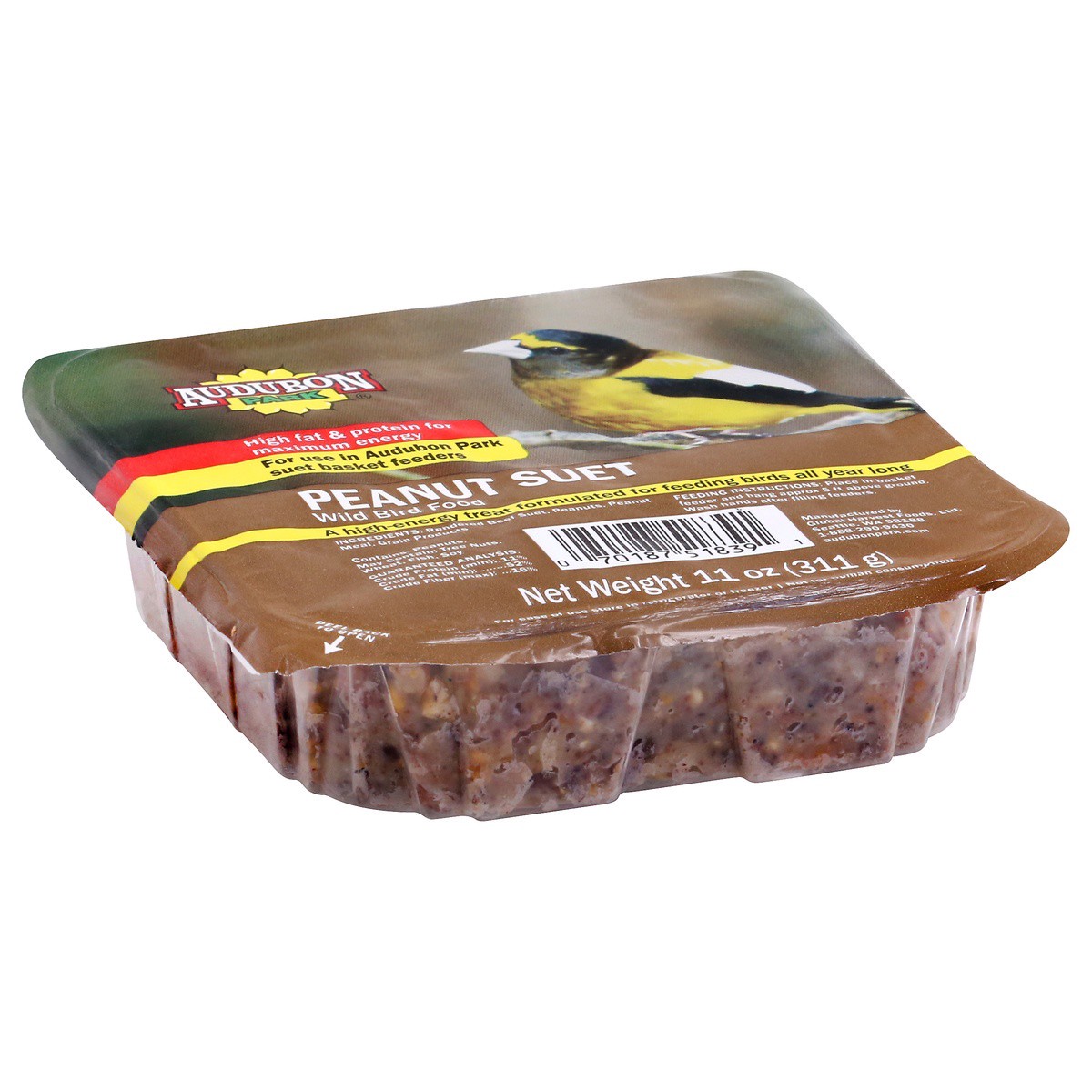 slide 1 of 9, Audubon Park Wild Bird Food, Peanut Suet, 11 Ounce, 11 oz