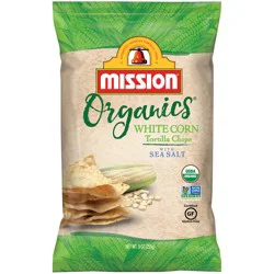 Mission Organics Restaurant Style White Corn Tortilla Chips, 9 oz