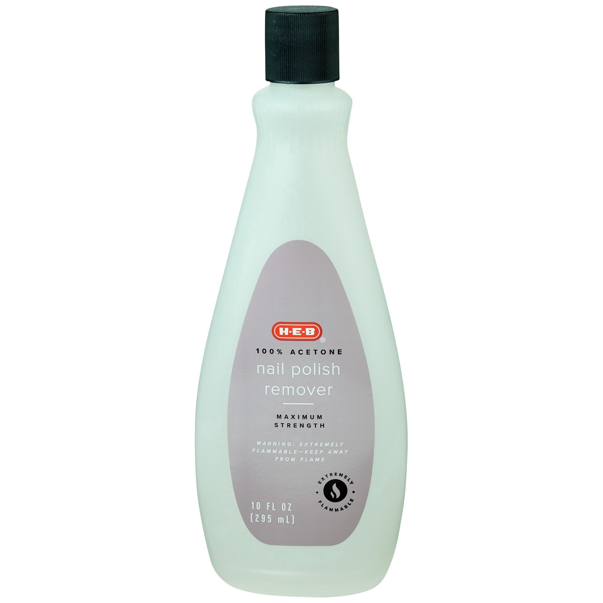 slide 1 of 1, H-E-B 100% Acetone Nail Polish Remover, 10 oz