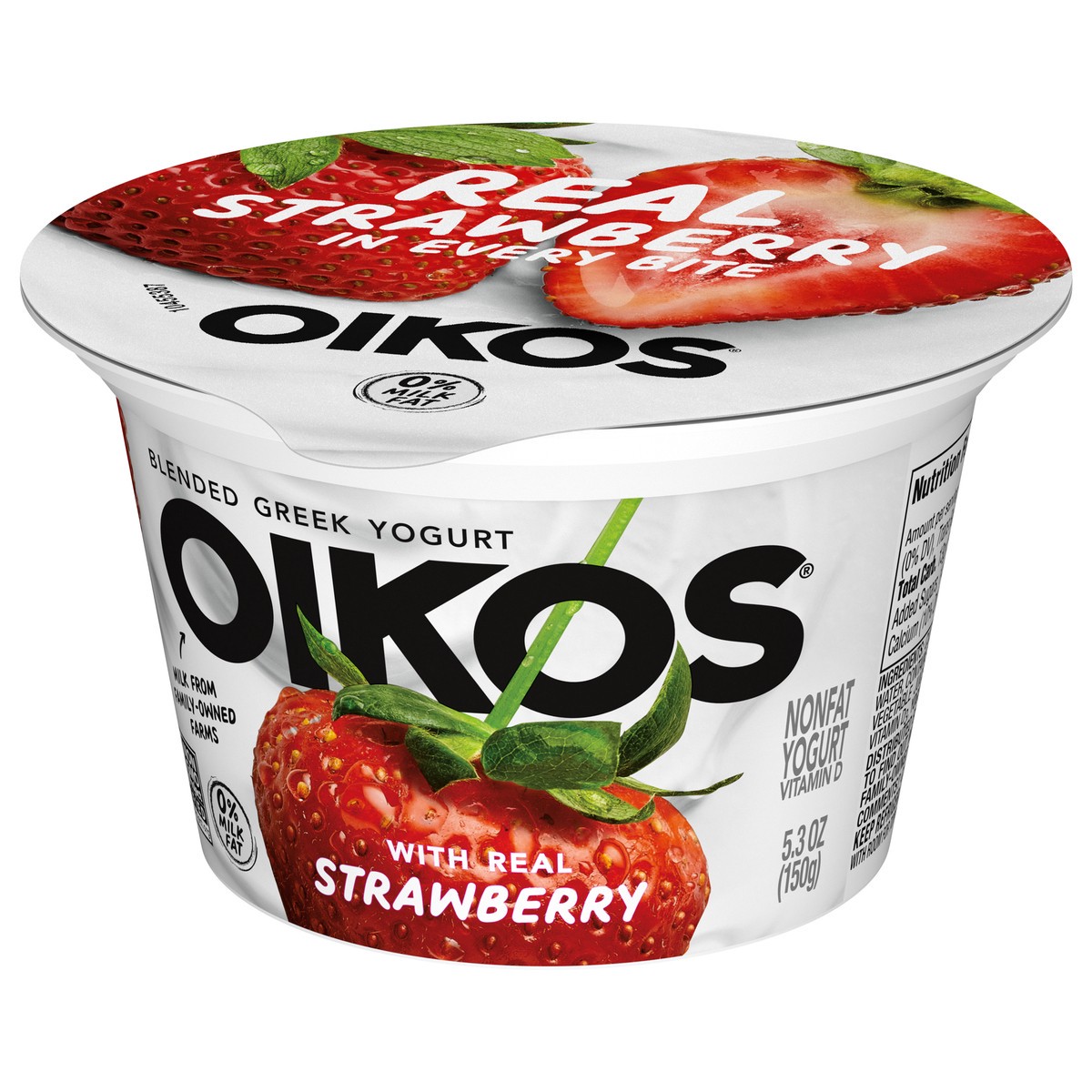 slide 13 of 14, Oikos Blended Greek Nonfat Yogurt, Strawberry, 5.3 oz., 5.3 oz