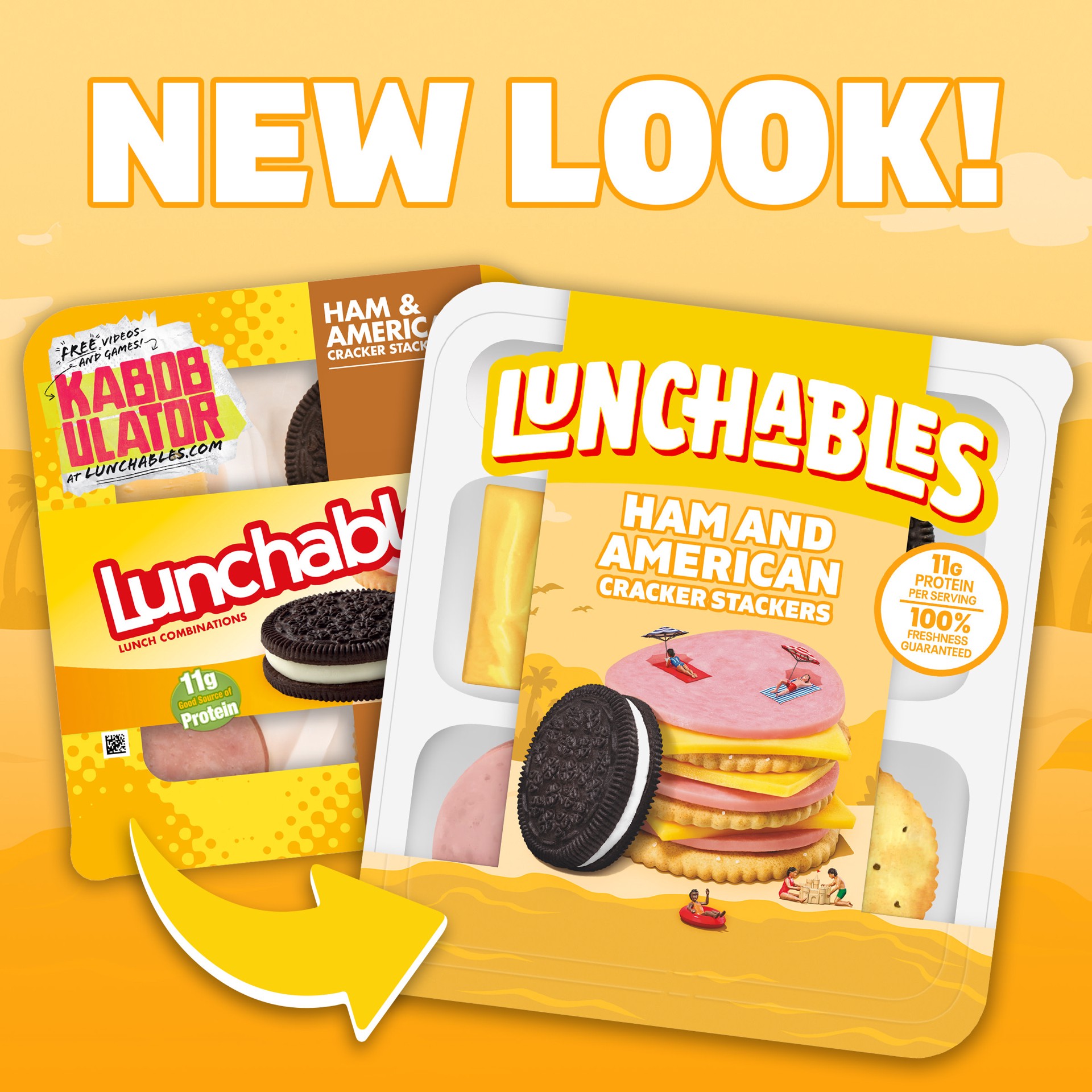 slide 4 of 5, Lunchables Ham & American with Chocolate Creme Cookies, 3.2 oz Pack, 3.2 oz