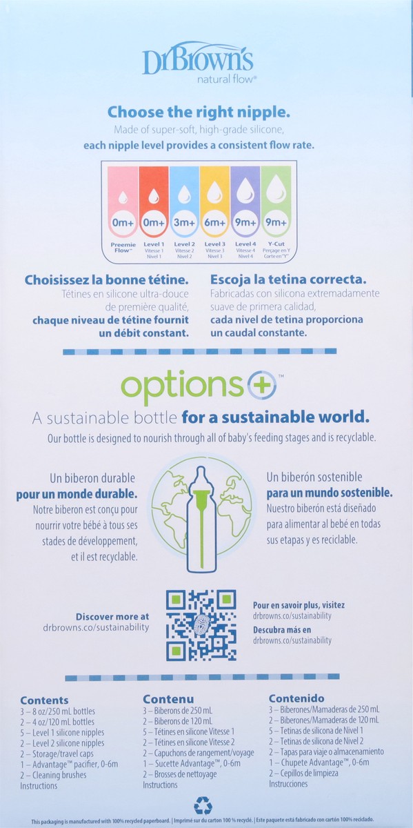 slide 9 of 11, Dr. Brown's Natural Flow Anti-Colic Baby Bottle 1 ea, 1 ct