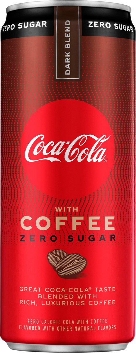 slide 6 of 7, Coca-Cola with Coffee Dark Blend Zero Sugar Cans, 12 fl oz, 12 fl oz