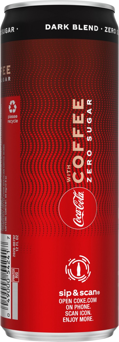 slide 3 of 7, Coca-Cola with Coffee Dark Blend Zero Sugar Cans, 12 fl oz, 12 fl oz